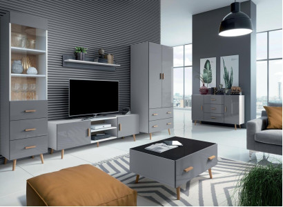 Living room Modern style wall units 4-piece set Modern Wall unit Display cabinets Shelf Wardrobe